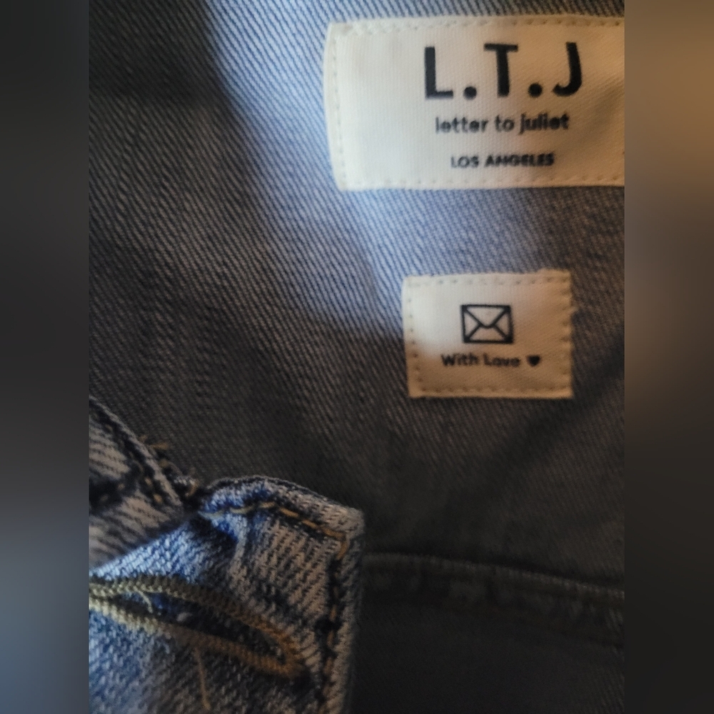 LTJ Distressed Denim Jacket. NWT - Picture 3 of 8